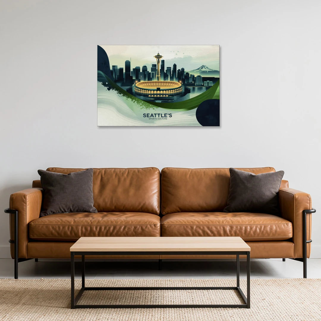 Seattle Sports Fans Unite - Canvas Wall Art - Sofa - 36x24