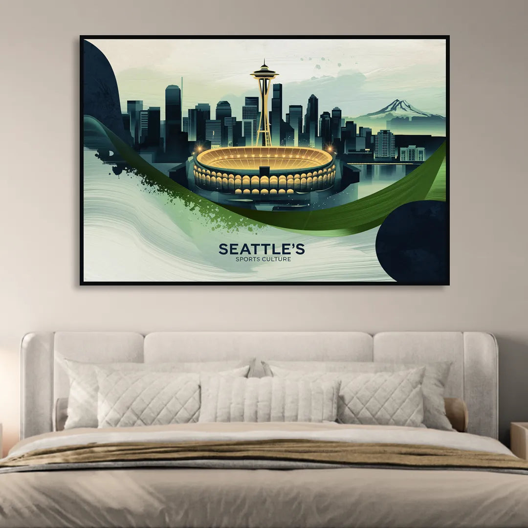 Seattle Sports Fans Unite Sitting Room - Black Canvas Wall Art