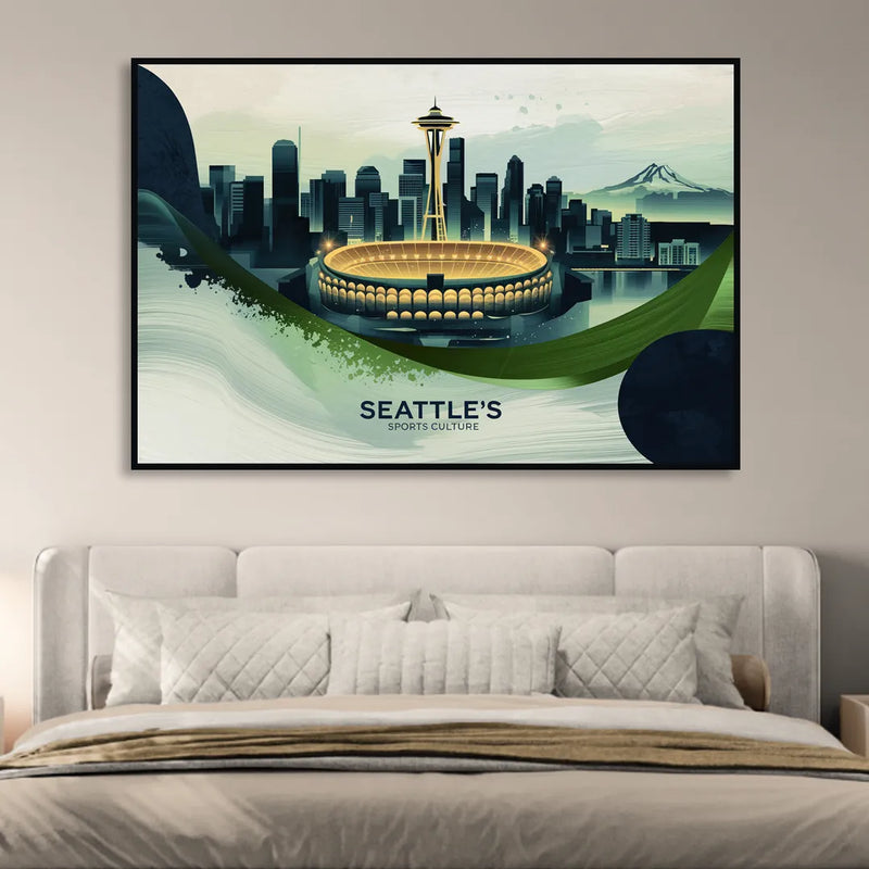 Seattle Sports Fans Unite Sitting Room - Black Canvas Wall Art