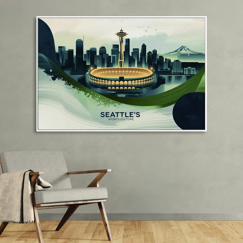 Seattle Sports Fans Unite Sitting Room - White Canvas Wall Art