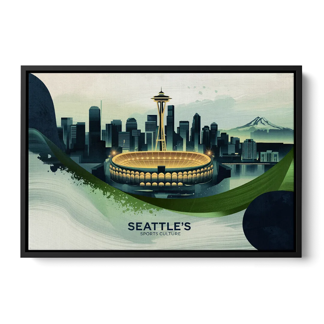 Seattle Sports Fans Unite Front - Black Canvas Wall Art