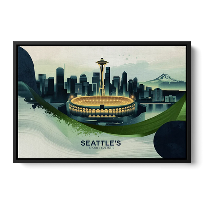 Seattle Sports Fans Unite Front - Black Canvas Wall Art