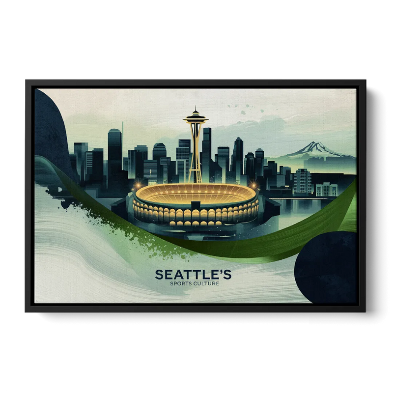Seattle Sports Fans Unite Front - Black Canvas Wall Art