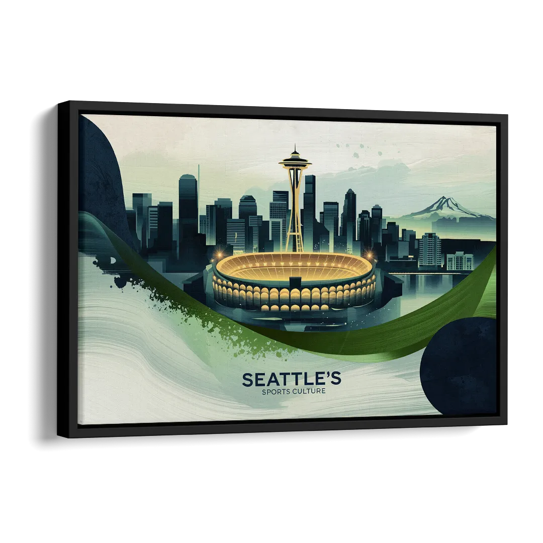 Seattle Sports Fans Unite Side - Black Canvas Wall Art