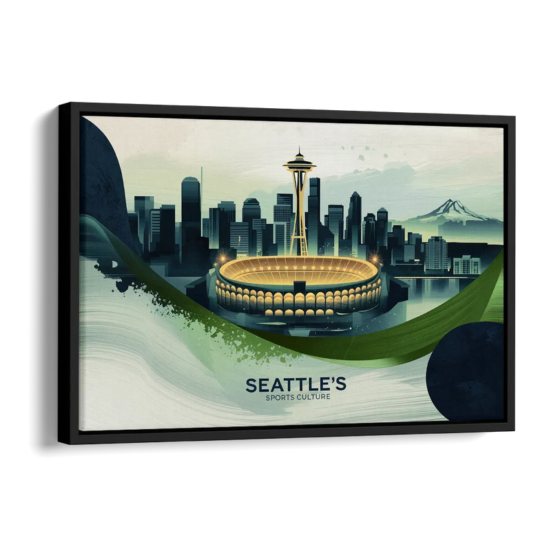 Seattle Sports Fans Unite Side - Black Canvas Wall Art