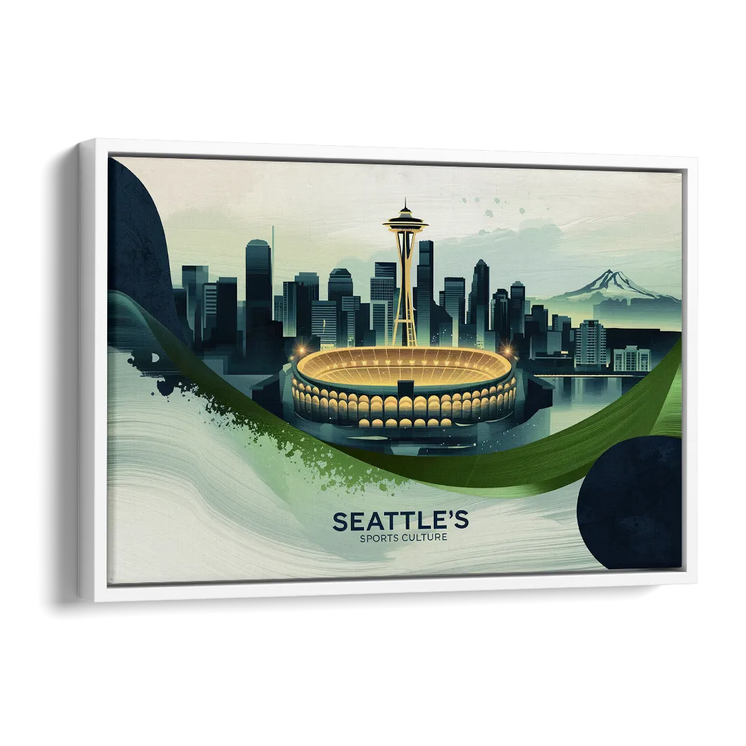 Seattle Sports Fans Unite Side - White Canvas Wall Art
