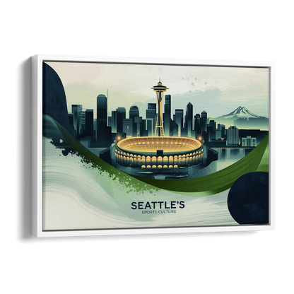 Seattle Sports Fans Unite Side - White Canvas Wall Art
