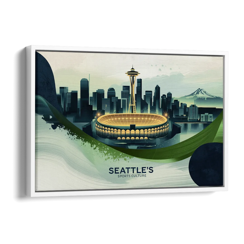 Seattle Sports Fans Unite Side - White Canvas Wall Art