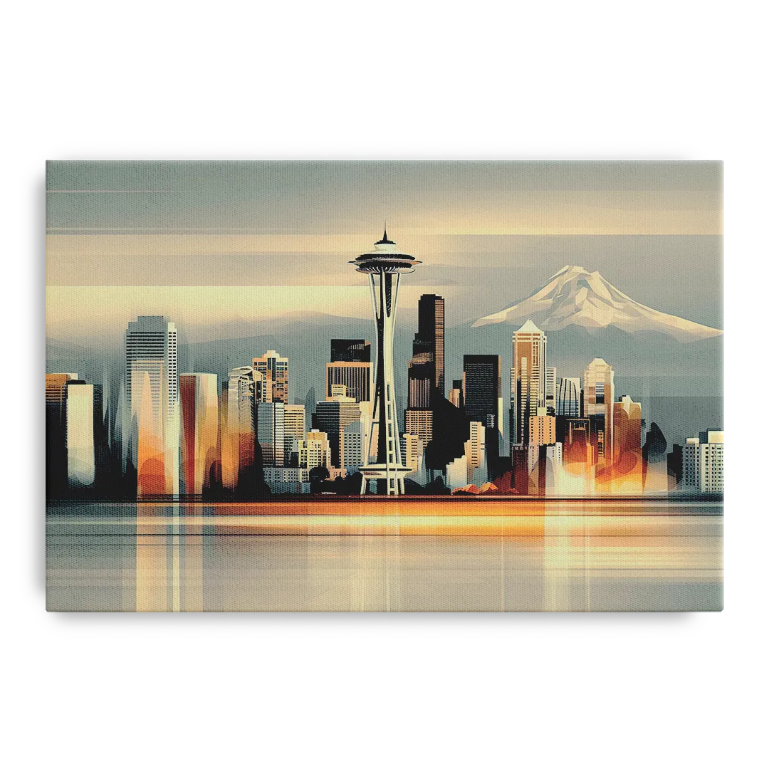 Seattle Urban Landscape Front - Canvas Wall Art