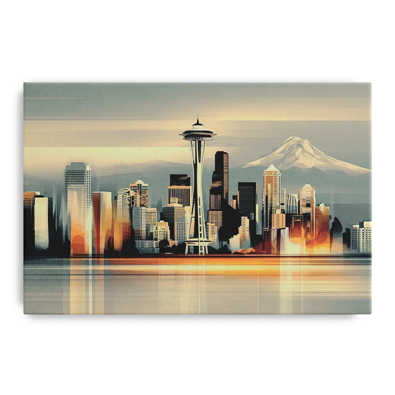 Seattle Urban Landscape Front - Canvas Wall Art