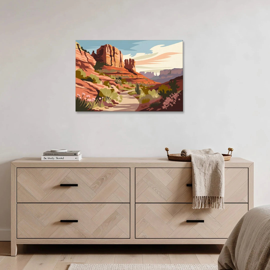 Sedona Canyon Trail Serenity - Canvas Wall Art - Coffee Table - 36x24