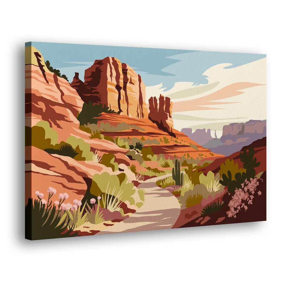 Sedona Canyon Trail Serenity Side - Canvas Wall Art