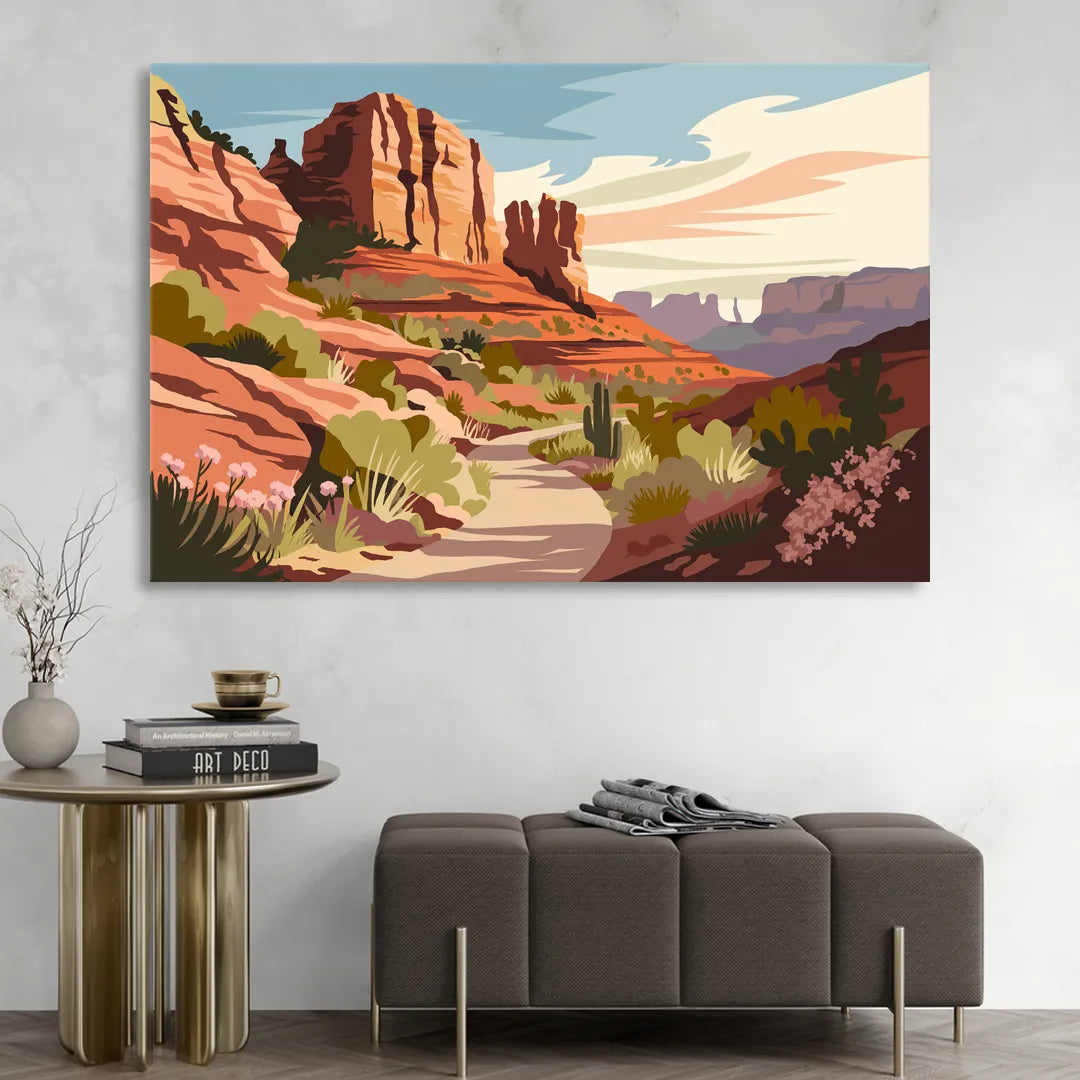 Sedona Canyon Trail Serenity Living Room - Canvas Wall Art