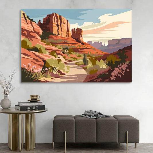 Sedona Canyon Trail Serenity Living Room - Canvas Wall Art