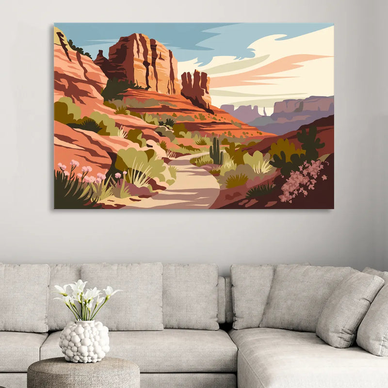 Sedona Canyon Trail Serenity Sitting Room - Canvas Wall Art