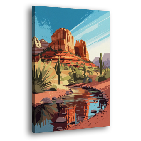 Sedona Cathedral Rock Views - Canvas Wall Art - Side