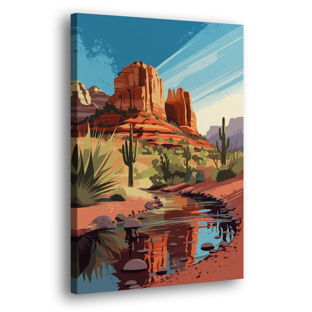Sedona Cathedral Rock Views Side - Canvas Wall Art