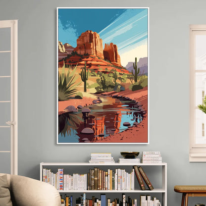 Sedona Cathedral Rock Views Sitting Room - White Canvas Wall Art