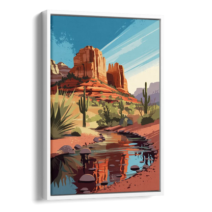 Sedona Cathedral Rock Views Side - White Canvas Wall Art