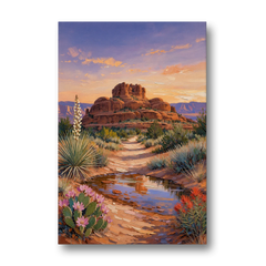 Sedona Desert Bloom Scenery - Canvas Wall Art - Front