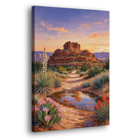 Sedona Desert Bloom Scenery - Canvas Wall Art - Side