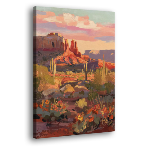 Sedona Desert Bloom Scenery - Canvas Wall Art