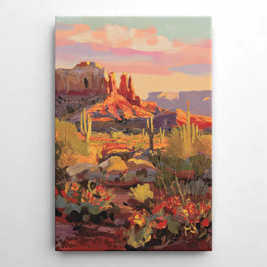 Sedona Desert Bloom Scenery - Canvas Wall Art