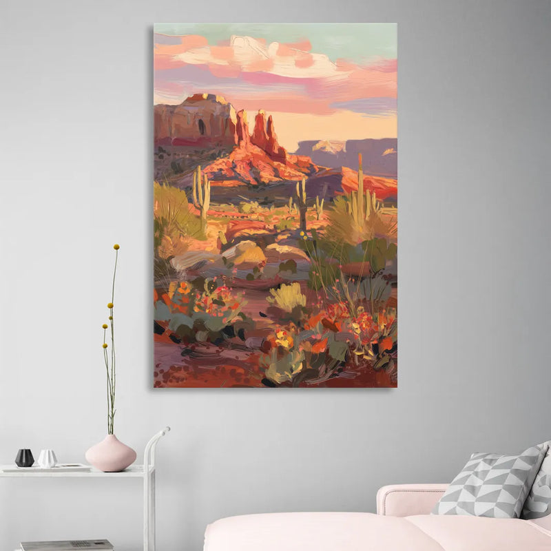 Sedona Desert Bloom Scenery Sitting Room - Canvas Wall Art