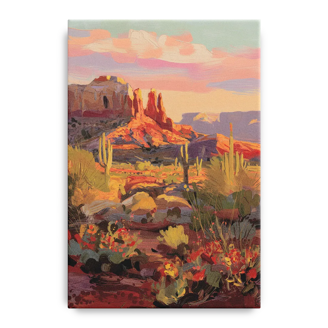 Sedona Desert Bloom Scenery Front - Canvas Wall Art