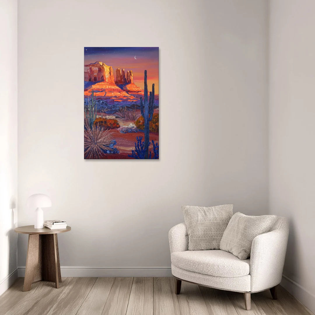 Sedona Desert Twilight - Canvas Wall Art - Sofa - 24x36