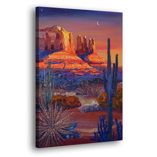 Sedona Desert Twilight Side - Canvas Wall Art