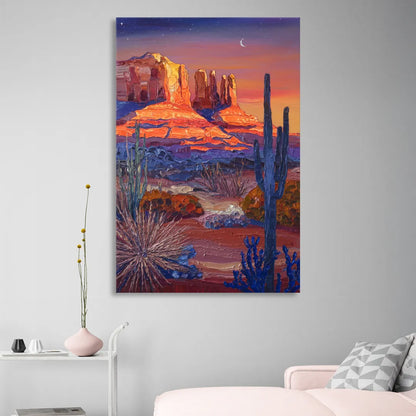 Sedona Desert Twilight Living Room - Canvas Wall Art