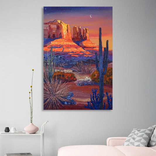 Sedona Desert Twilight Living Room - Canvas Wall Art