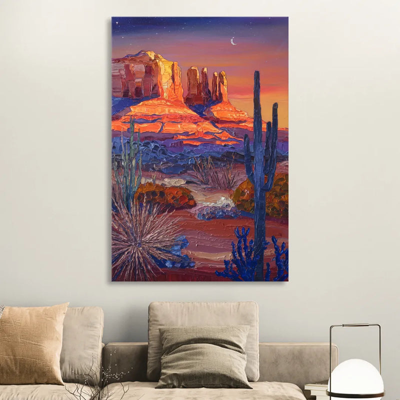 Sedona Desert Twilight Sitting Room - Canvas Wall Art