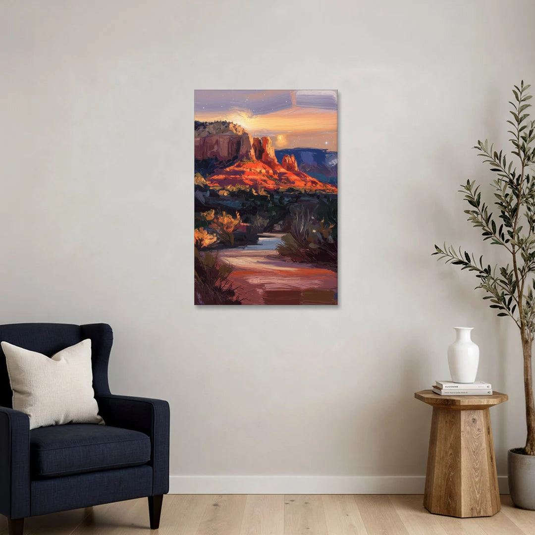 Sedona Evening Sky Glow - Canvas Wall Art - Sofa - 24x36