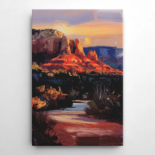 Sedona Evening Sky Glow - Canvas Wall Art