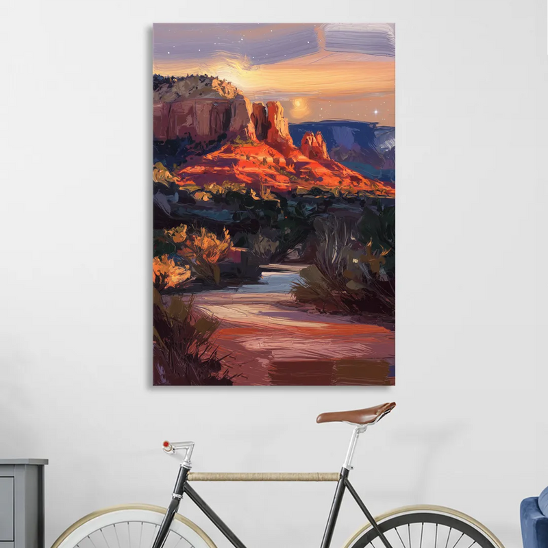 Sedona Evening Sky Glow Sitting Room - Canvas Wall Art