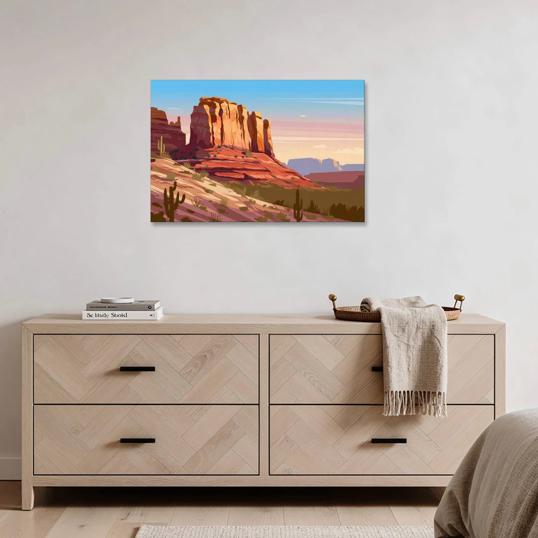 Sedona Majestic Rock Formations - Canvas Wall Art - Coffee Table - 36x24