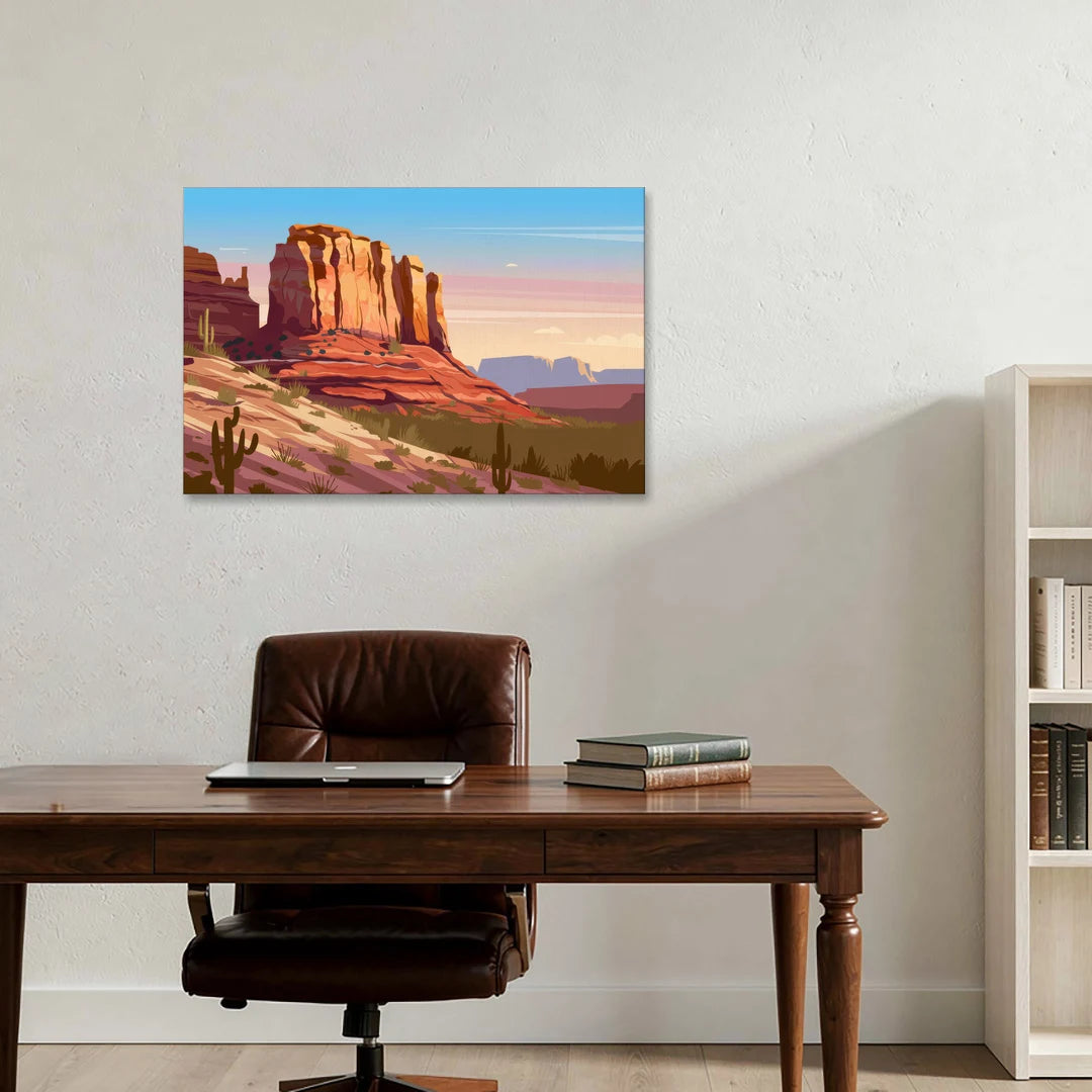 Sedona Majestic Rock Formations - Canvas Wall Art - Office - 36x24