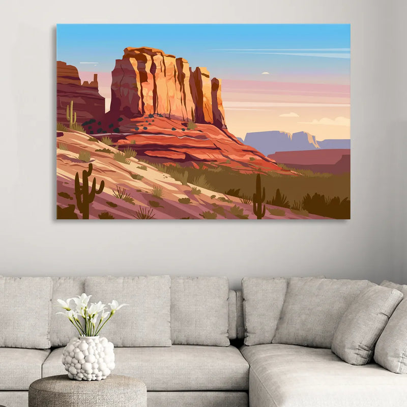Sedona Majestic Rock Formations Living Room - Canvas Wall Art