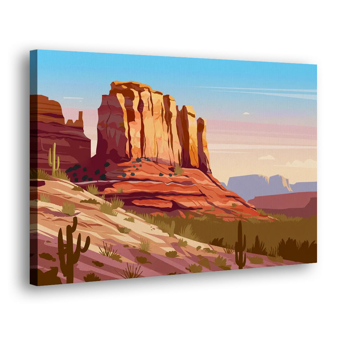 Sedona Majestic Rock Formations Side - Canvas Wall Art