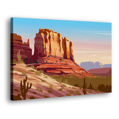 Sedona Majestic Rock Formations Side - Canvas Wall Art