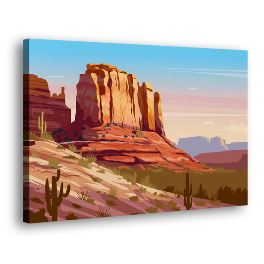 Sedona Majestic Rock Formations Side - Canvas Wall Art