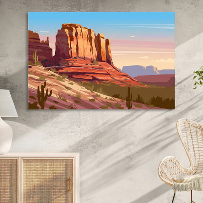 Sedona Majestic Rock Formations Sitting Room - Canvas Wall Art