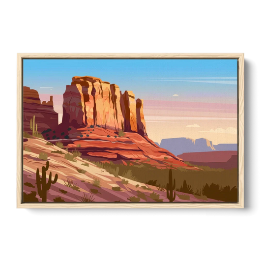 Sedona Majestic Rock Formations - Oak Framed Canvas Wall Art - Front