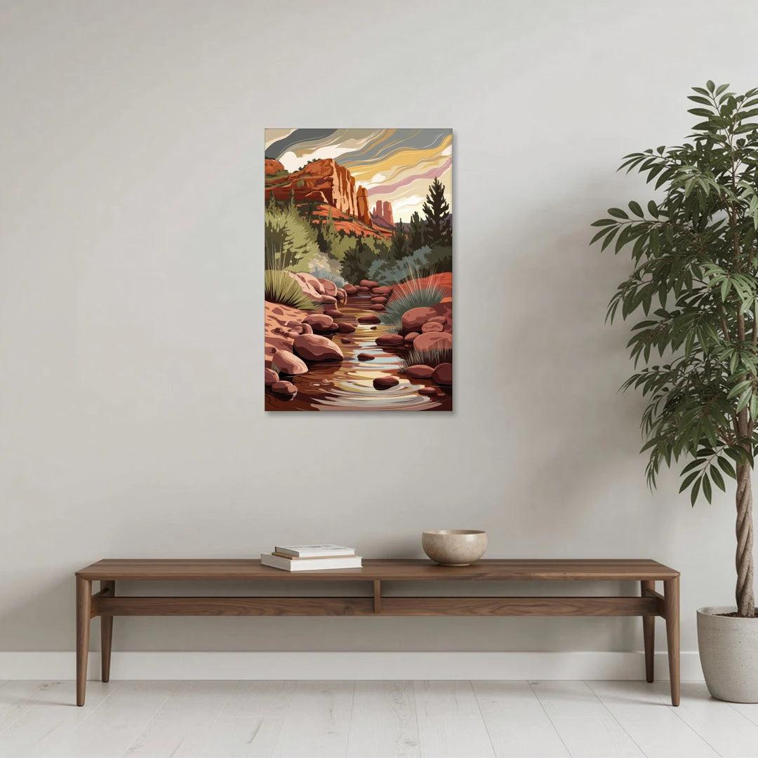 Sedona Oak Creek Reflections - Canvas Wall Art - Coffee Table - 24x36