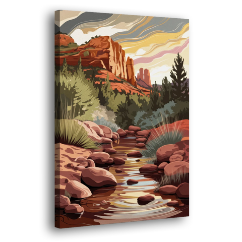 Sedona Oak Creek Reflections - Canvas Wall Art - Side