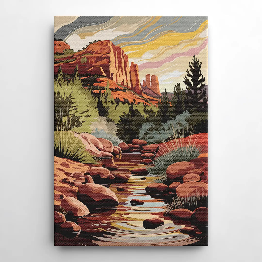 Sedona Oak Creek Reflections - Canvas Wall Art