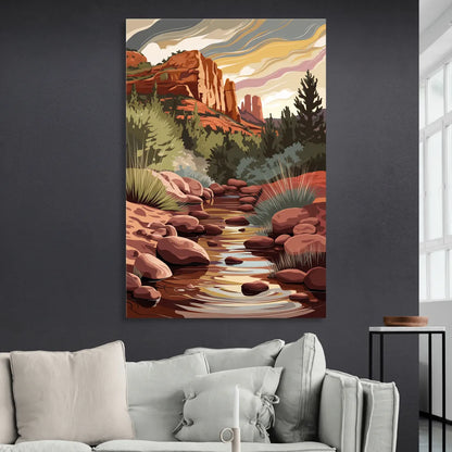 Sedona Oak Creek Reflections Sitting Room - Canvas Wall Art