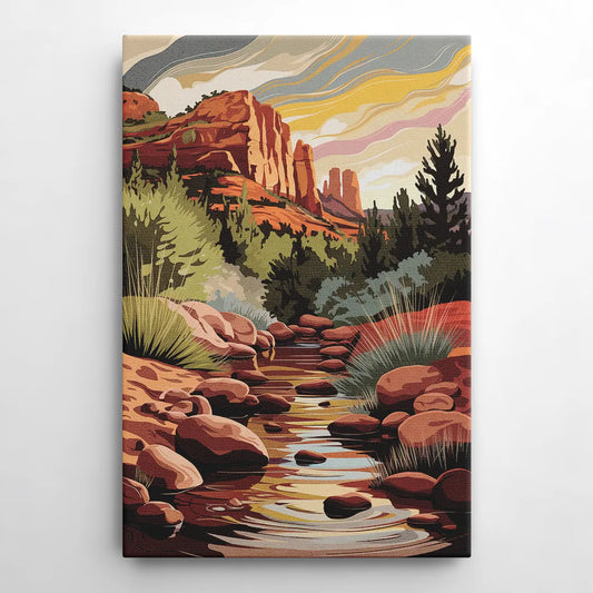 Sedona Oak Creek Reflections - Canvas Wall Art